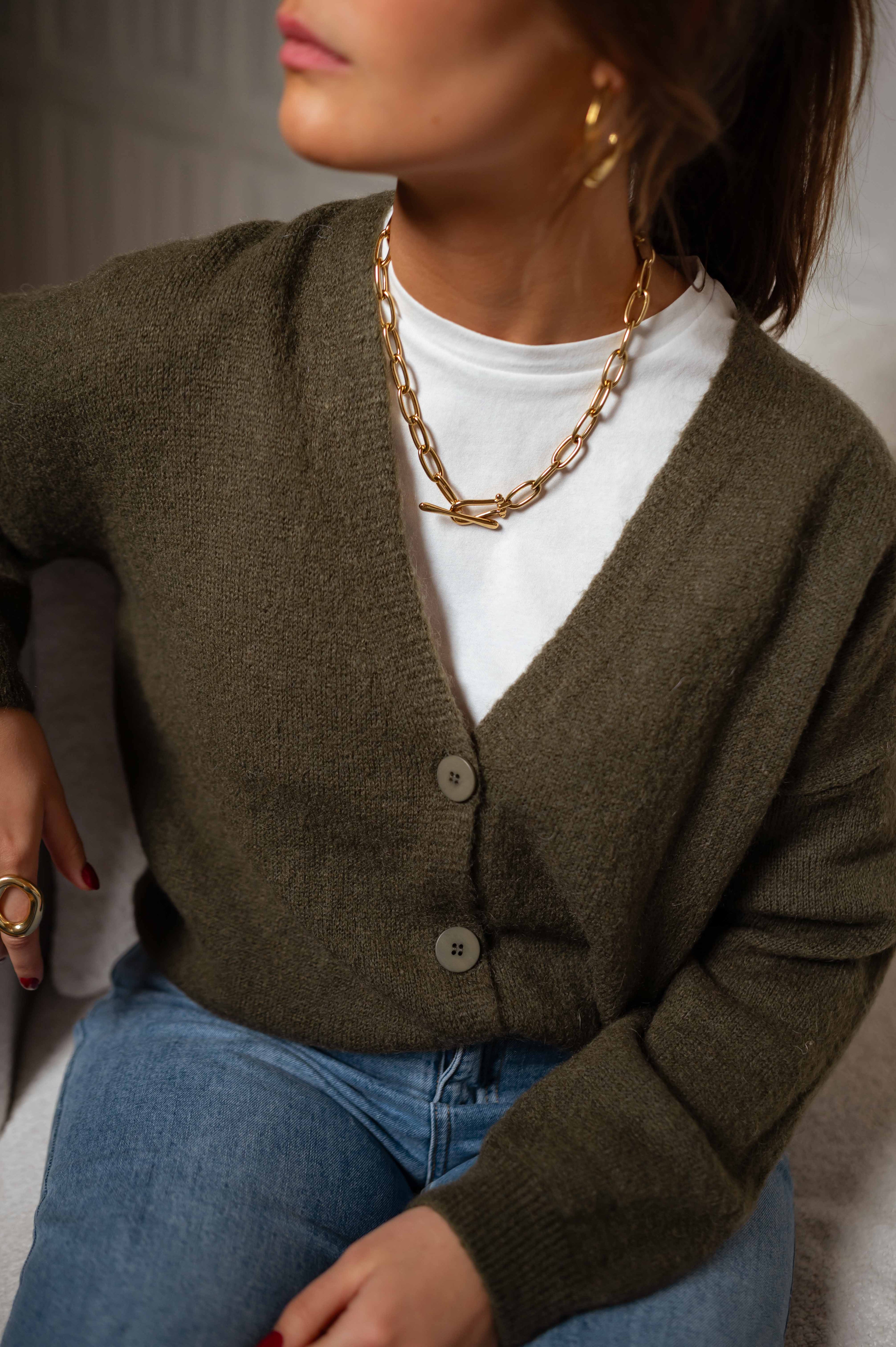 Cardigan Gina kaki