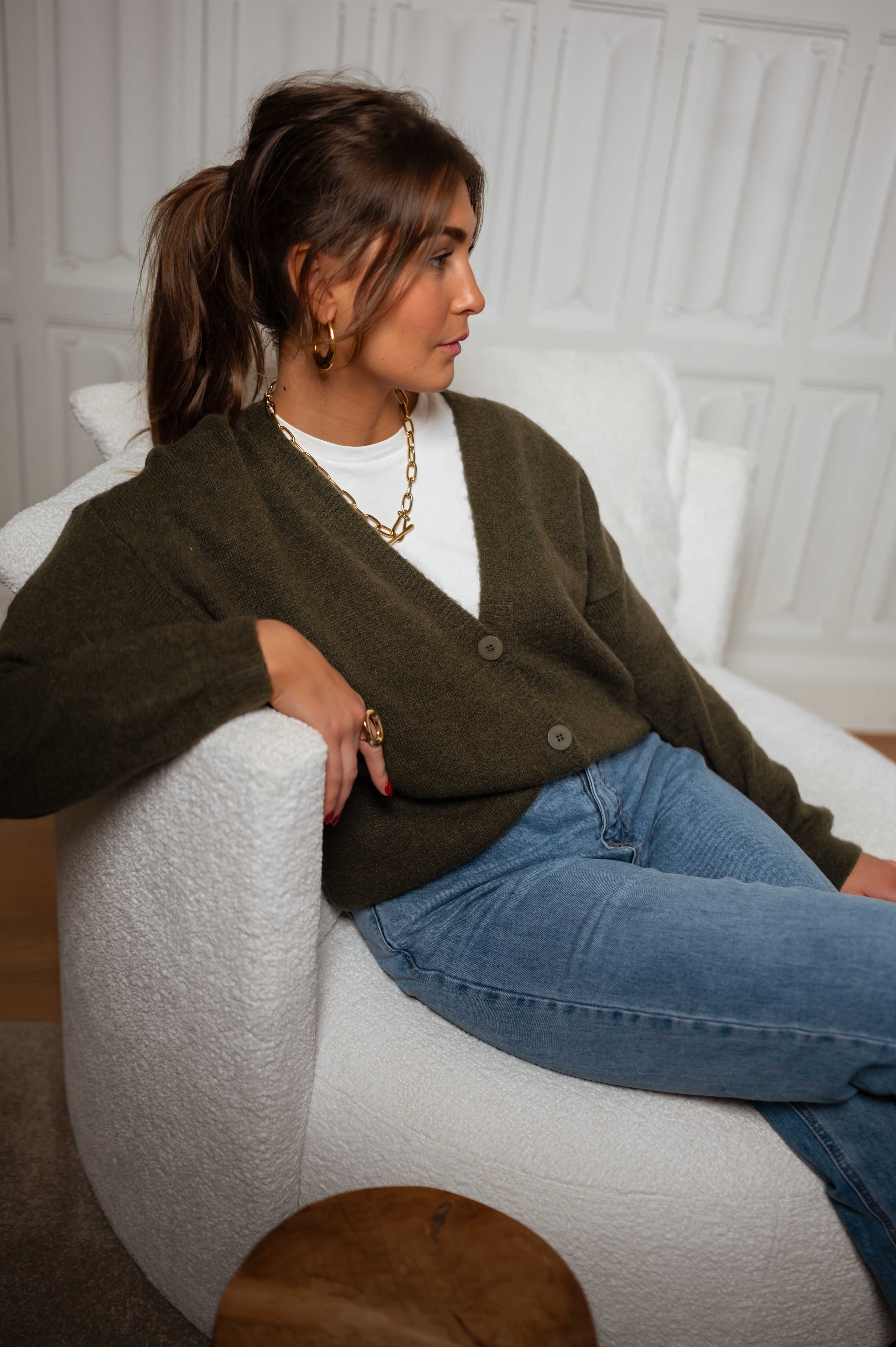 Cardigan Gina kaki