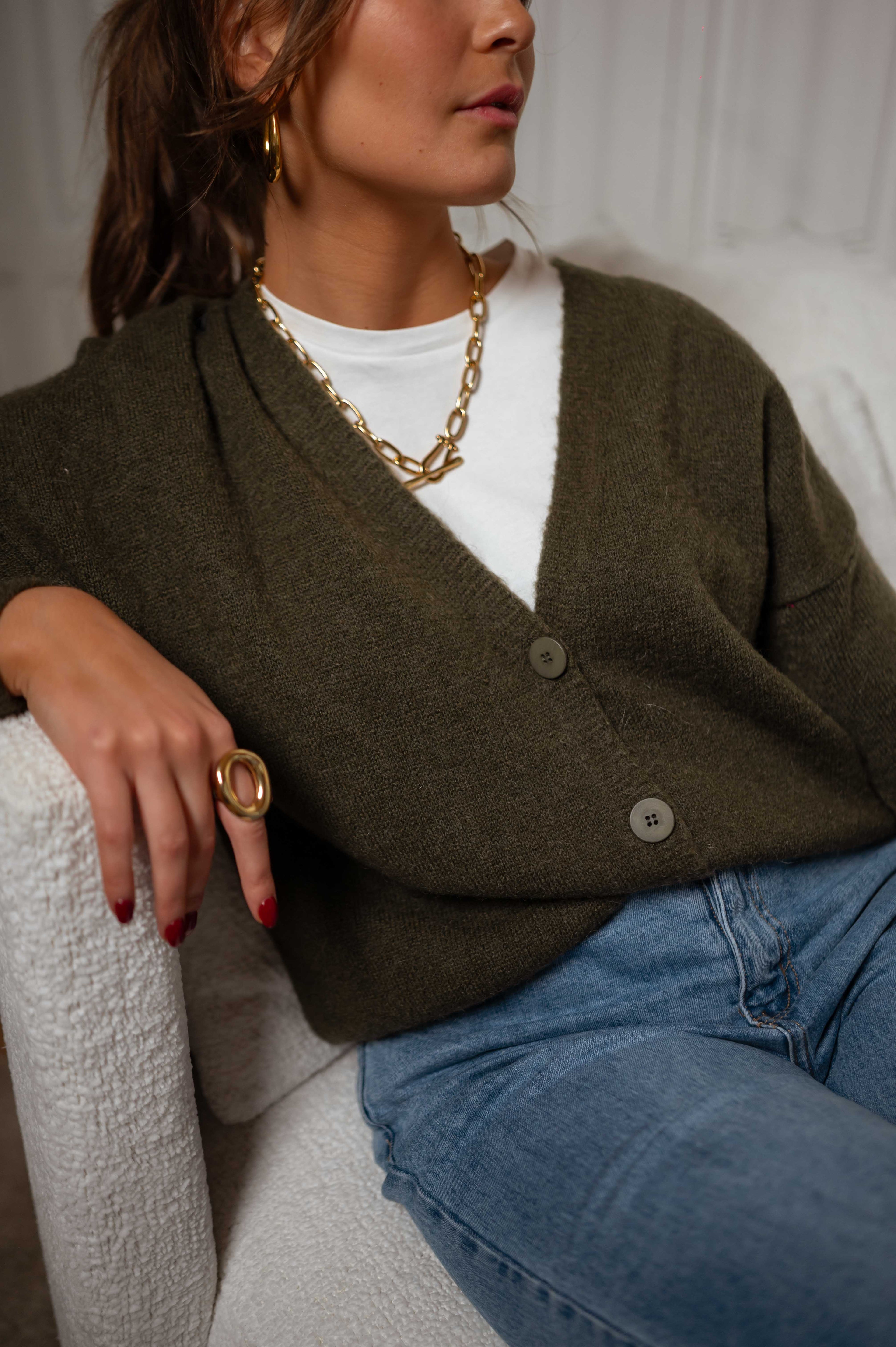 Cardigan Gina kaki