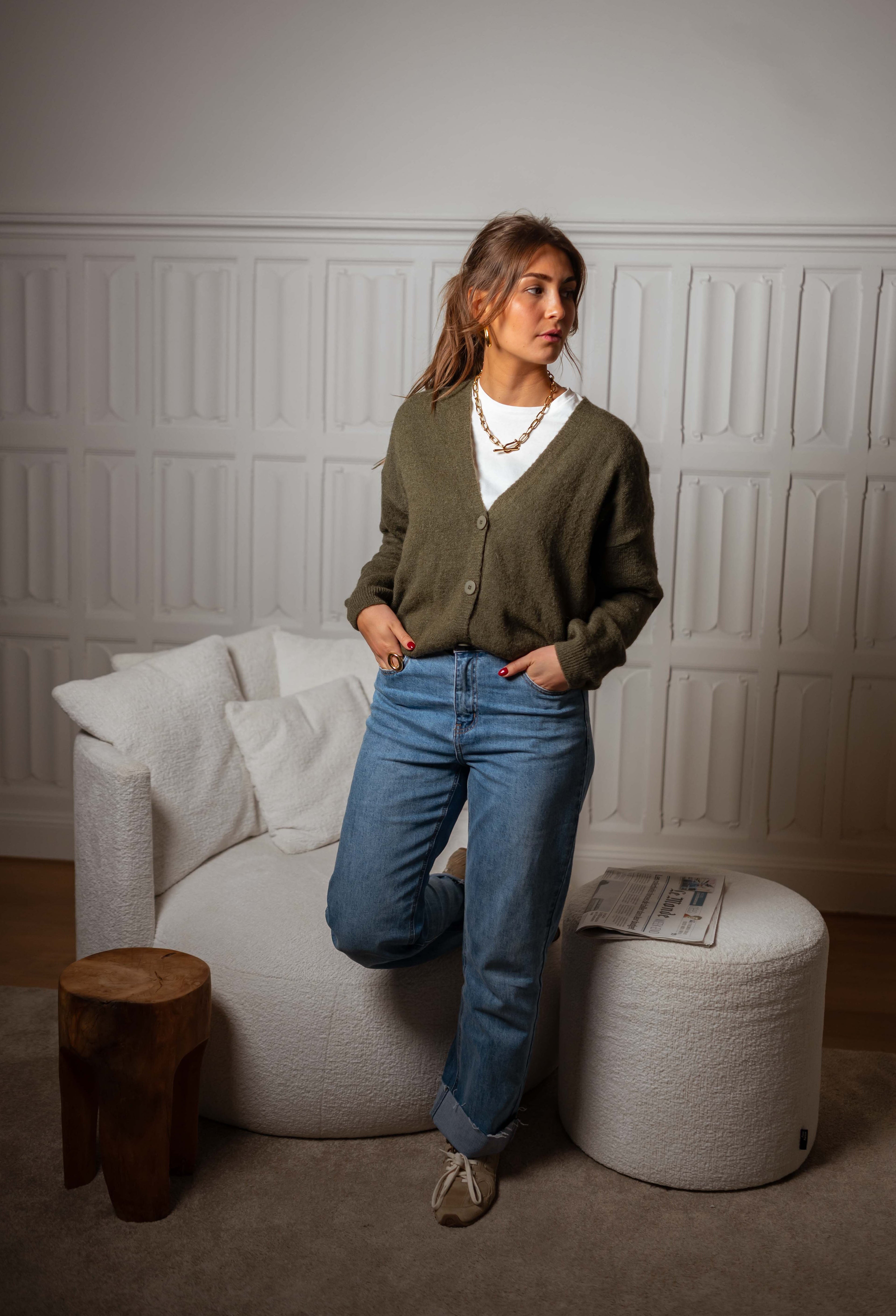 Cardigan Gina kaki