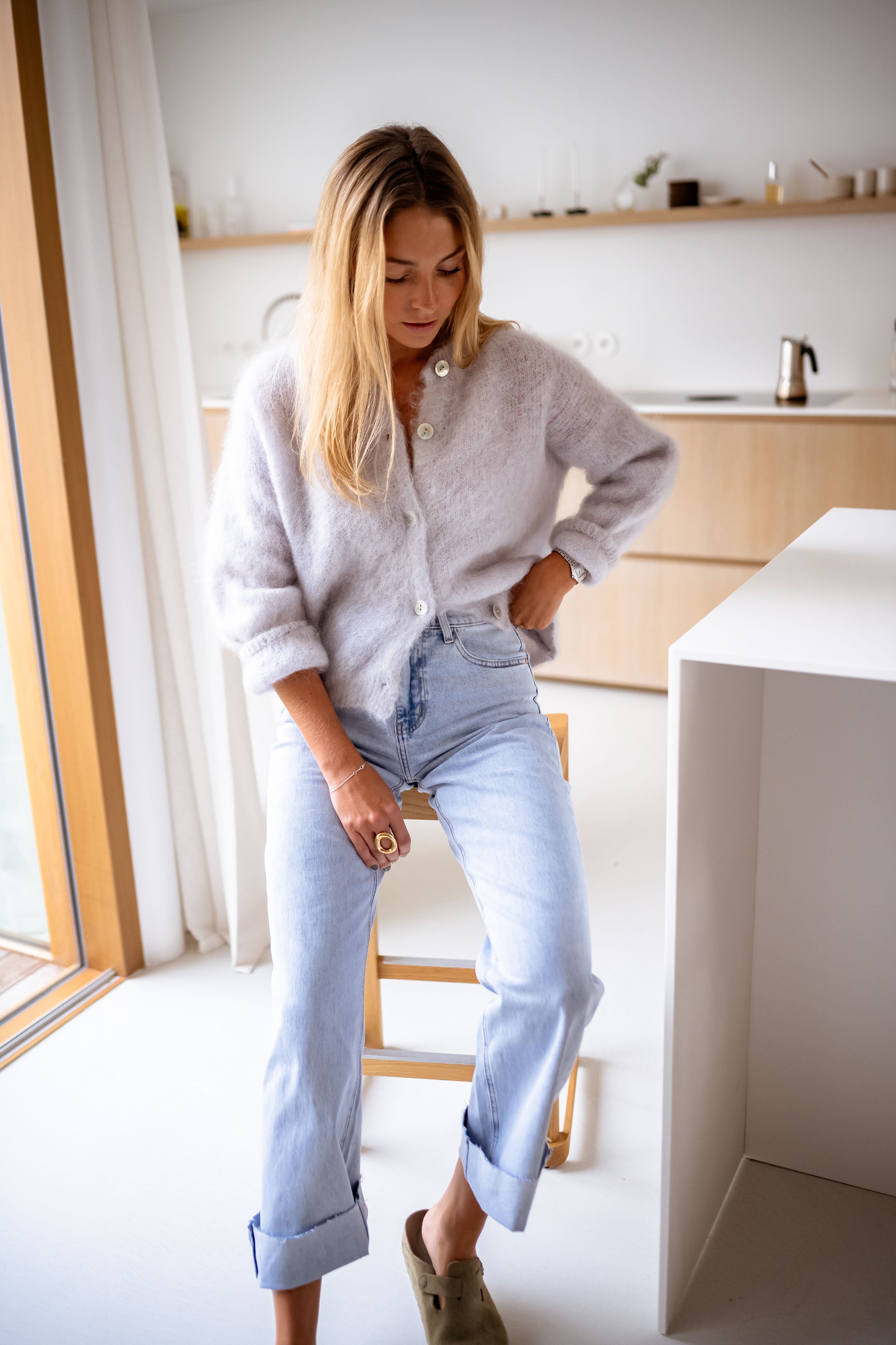 Cardigan gris de juillet