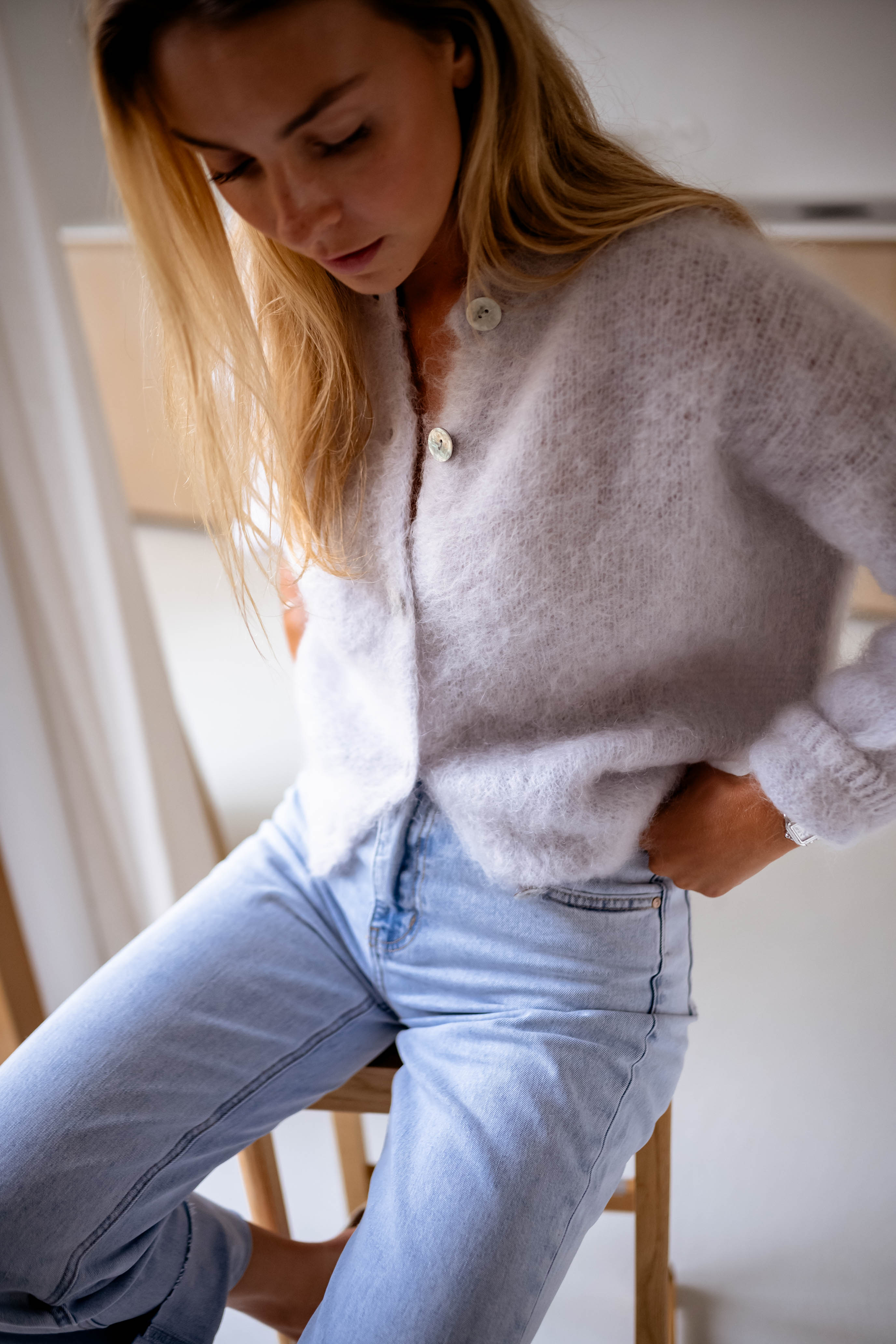 Cardigan gris de juillet