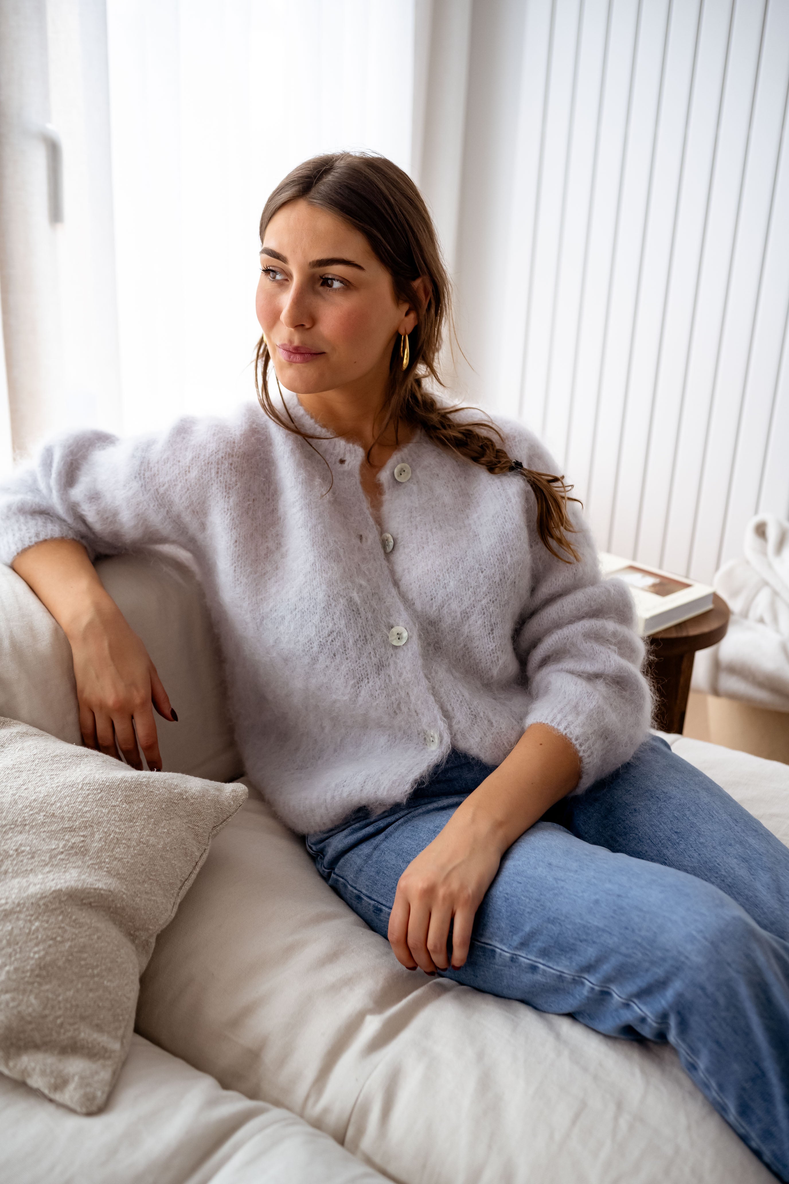 Cardigan gris de juillet