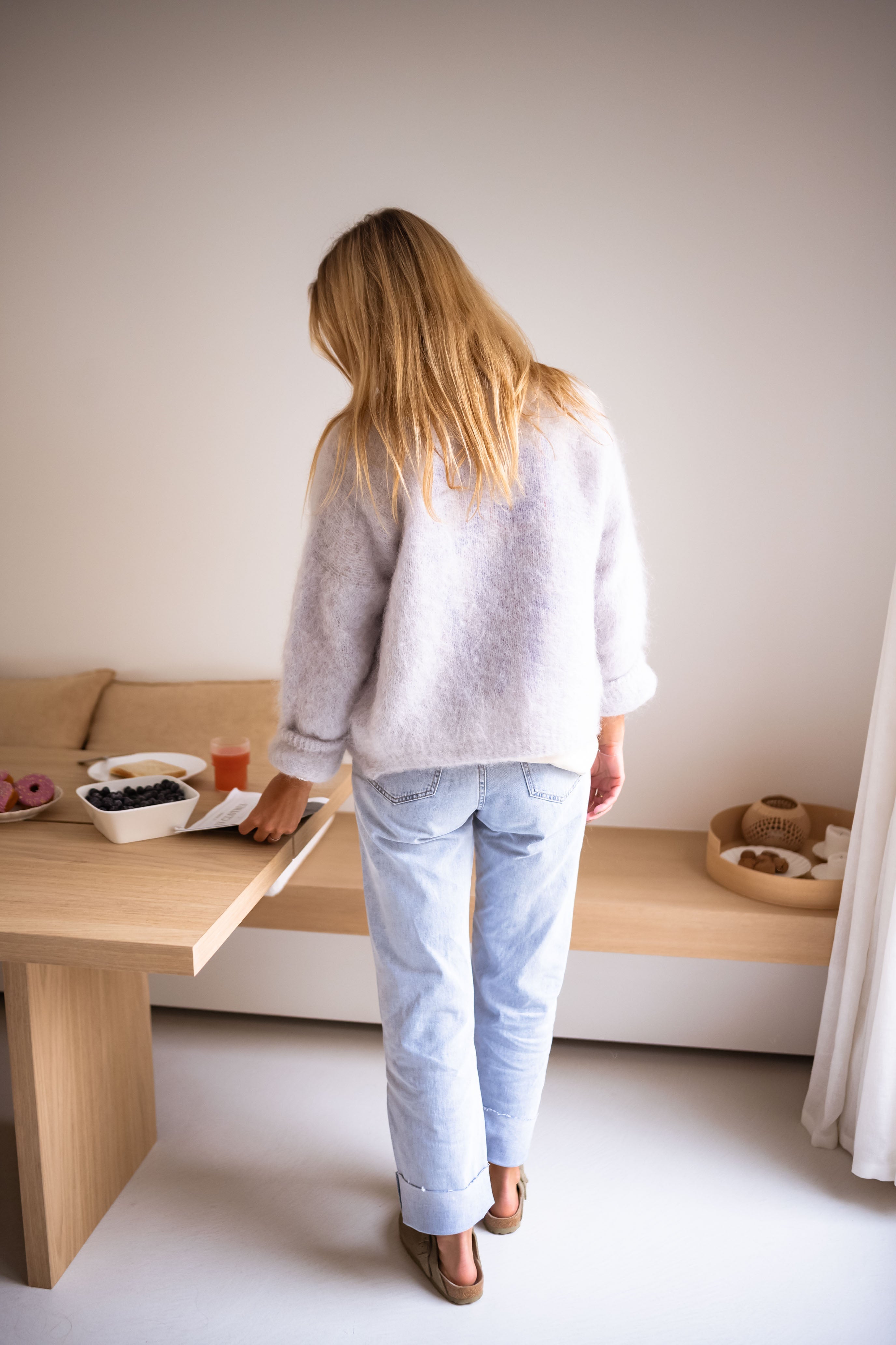 Cardigan gris de juillet