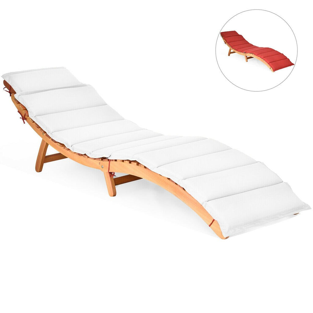 Chaise longue pliante d'extérieur Gymax 2 pièces en eucalyptus avec - Voir les détails