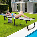 Chaise longue de plage pliante Gymax avec oreiller, 4 niveaux