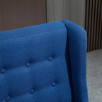 Canapé double capitonné sans accoudoirs en tissu lin HOMCOM avec pieds en bois - 28,75 x 43,25 x 36,5 cm