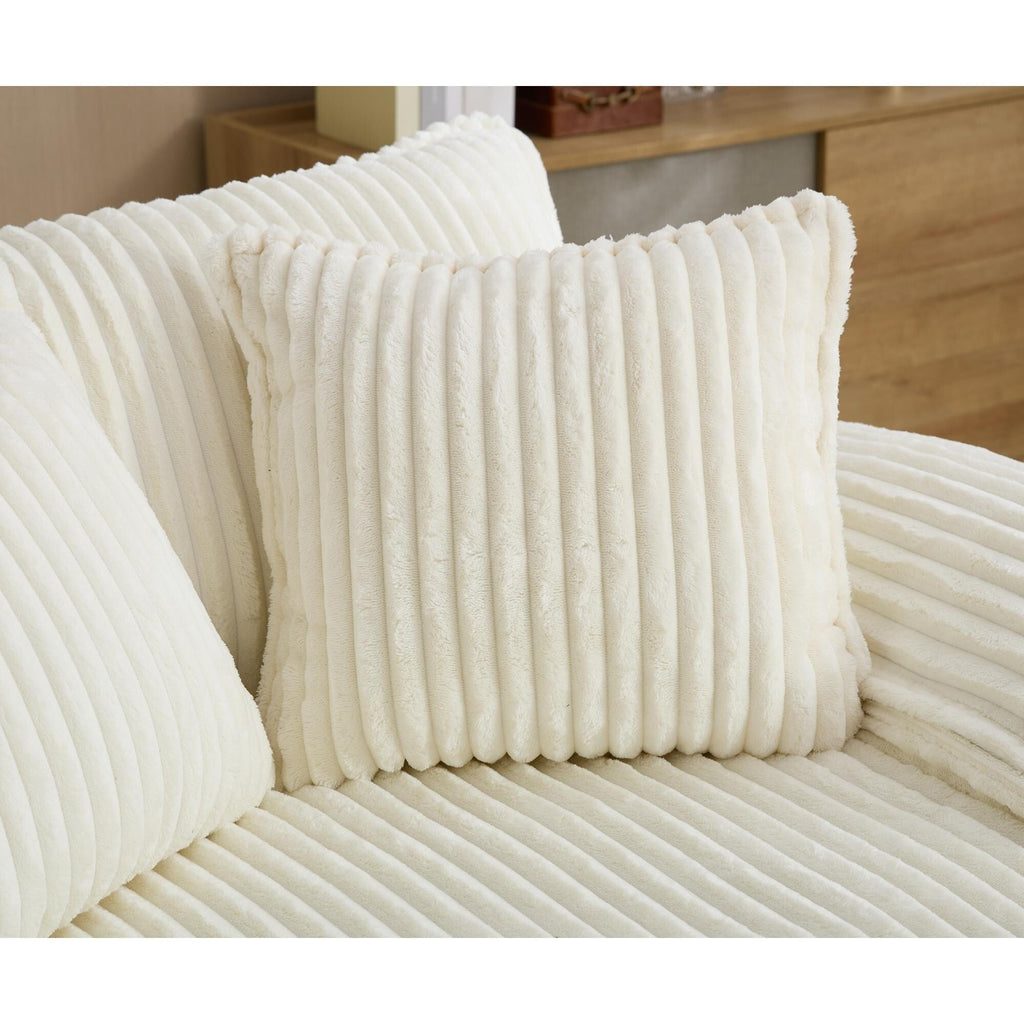 Canapé-lit Harmonia 109 W surdimensionné en velours côtelé, siège profond, double méridienne avec 4 oreillers