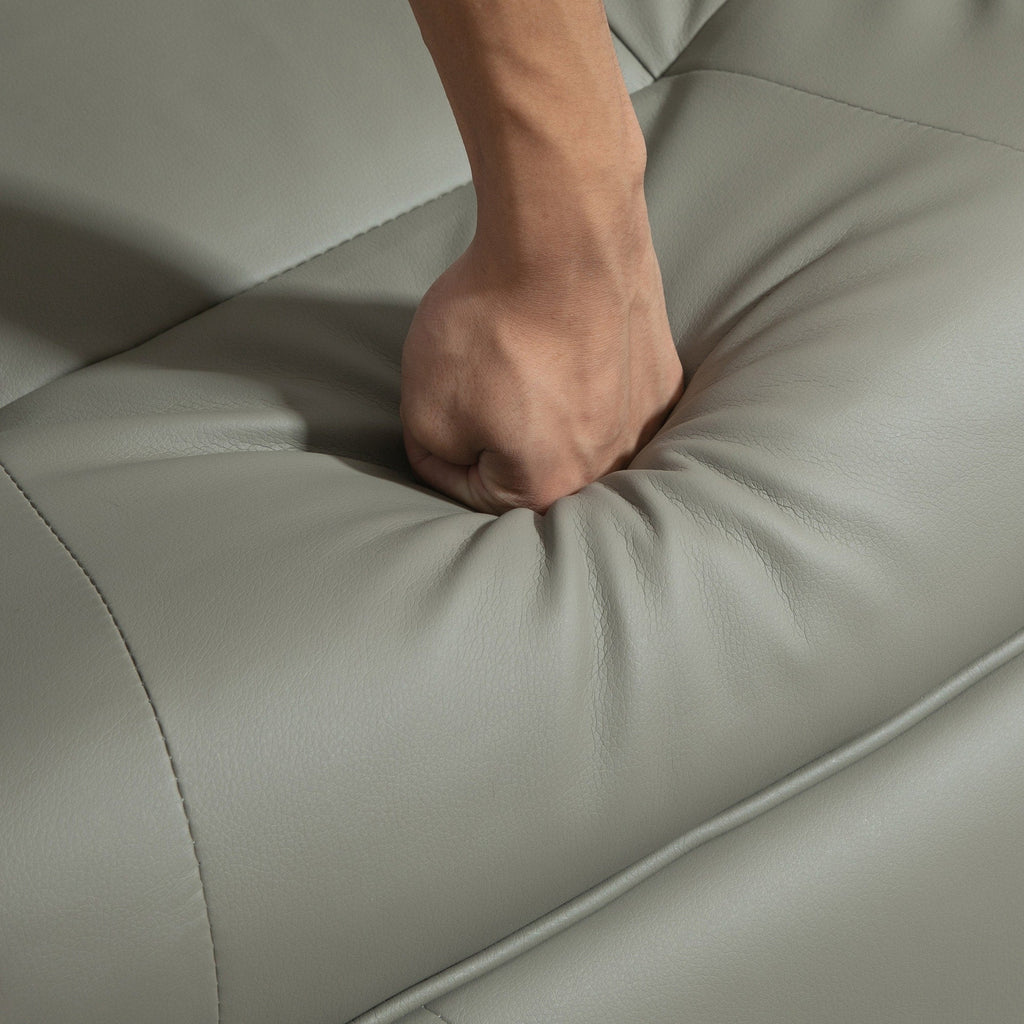 Fauteuil inclinable manuel pivotant et réglable en similicuir HomCom avec repose-pieds confortable et relaxant