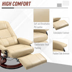 Fauteuil inclinable manuel pivotant et réglable en similicuir HomCom avec repose-pieds confortable et relaxant