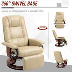 Fauteuil inclinable manuel pivotant et réglable en similicuir HomCom avec repose-pieds confortable et relaxant