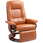 Fauteuil inclinable manuel pivotant et réglable en similicuir HomCom avec repose-pieds confortable et relaxant