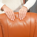 Fauteuil inclinable manuel pivotant et réglable en similicuir HomCom avec repose-pieds confortable et relaxant