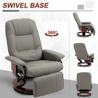Fauteuil inclinable manuel pivotant et réglable en similicuir HomCom avec repose-pieds confortable et relaxant