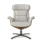 Fauteuil inclinable Jovan 31,5 en bois courbé et cuir véritable