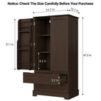Armoire de rangement pour cuisine, armoire de rangement pour salle de bain indépendante avec 2 portes et tiroirs