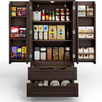 Armoire de rangement pour cuisine, armoire de rangement pour salle de bain indépendante avec 2 portes et tiroirs