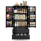 Armoire de rangement pour cuisine, armoire de rangement pour salle de bain indépendante avec 2 portes et tiroirs
