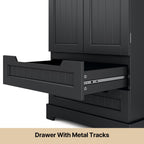 Armoire de rangement pour cuisine, armoire de rangement pour salle de bain indépendante avec 2 portes et tiroirs
