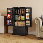 Armoire de rangement pour cuisine, armoire de rangement pour salle de bain indépendante avec 2 portes et tiroirs