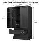 Armoire de rangement pour cuisine, armoire de rangement pour salle de bain indépendante avec 2 portes et tiroirs