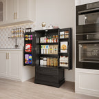 Armoire de rangement pour cuisine, armoire de rangement pour salle de bain indépendante avec 2 portes et tiroirs