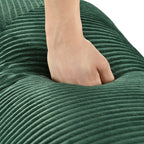 Canapé-lit modulaire en L en tissu velours côtelé