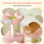 Grande tour pour chat avec griffoirs et coussins, 2 perchoirs rembourrés, double niche et panier