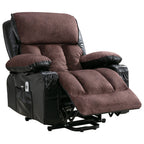 Grand fauteuil inclinable électrique avec chauffage et massage 8 points - Télécommande, port USB