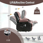 Grand fauteuil inclinable électrique avec chauffage et massage 8 points - Télécommande, port USB