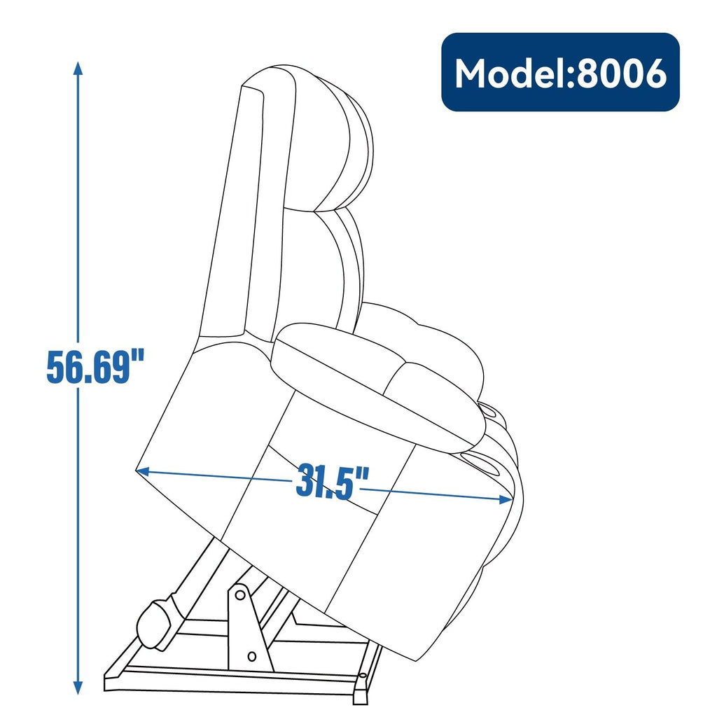 Fauteuil inclinable électrique Lazy Boy à double moteur en chenille avec massage et chauffage lombaire, deux porte-gobelets, gris-bleu