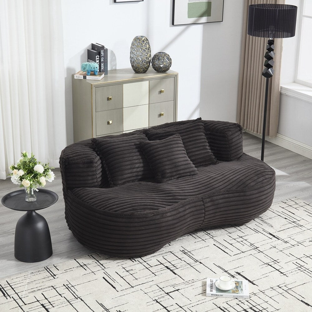 Canapé confortable et durable, fauteuil poire à dossier haut pour adultes et enfants - 2 places