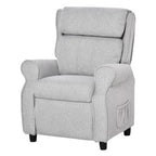 Fauteuil inclinable manuel rembourré gris clair pour enfants de 3 à 5 ans avec repose-pieds et 2 poches latérales