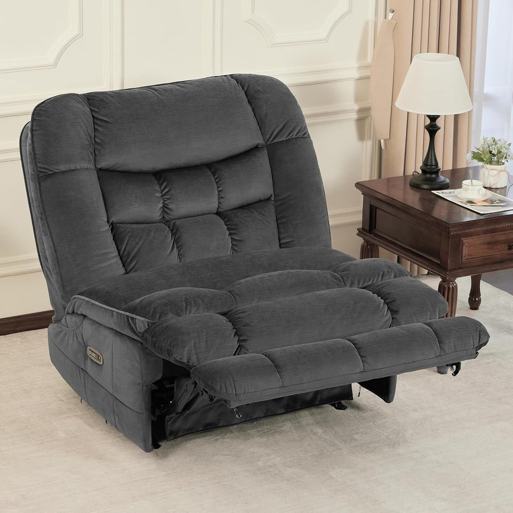 Fauteuil inclinable à bascule électrique surdimensionné MCombo à double moteur, sans accoudoirs, idéal pour le salon, tissu PR607