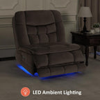 Fauteuil inclinable à bascule électrique surdimensionné MCombo à double moteur, sans accoudoirs, idéal pour le salon, tissu PR607