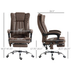 Fauteuil de bureau ergonomique, inclinable et massant en microfibre, avec dossier haut et chauffage, repose-pieds et télécommande