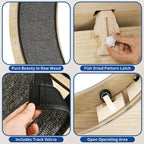 Moasis 43,3 pouces Grand tapis de course en bois pour chat avec roue d'exercice et piste recouverte de moquette