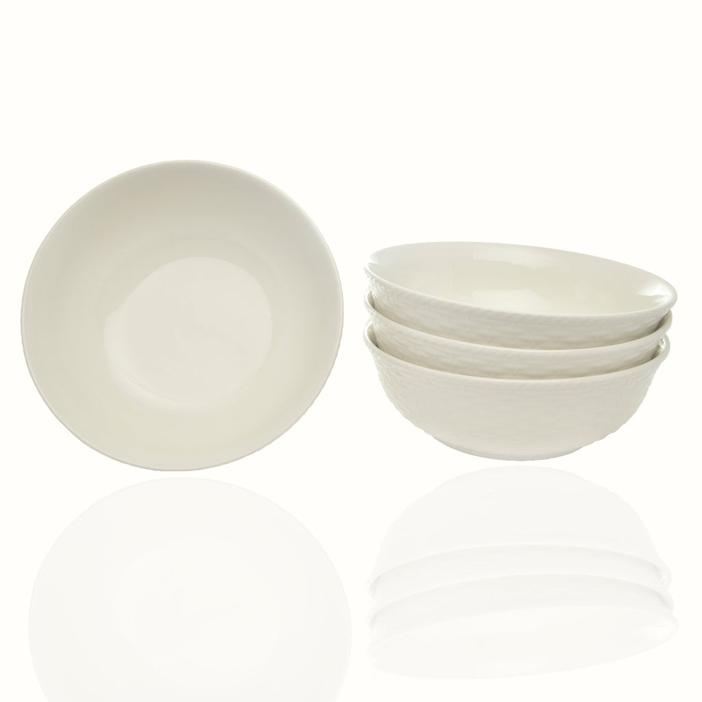 Service de table Nantucket blanc 18 pièces à la vanille rouge