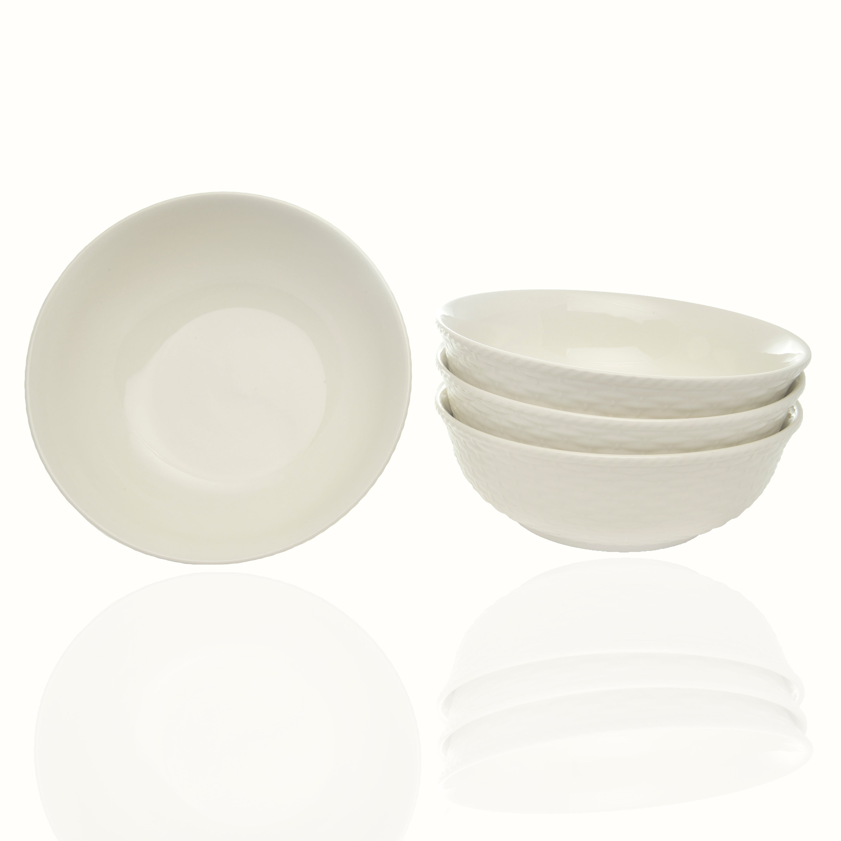 Service de table Nantucket blanc 18 pièces à la vanille rouge