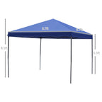 Auvent pop-up robuste Outsunny 10' x 10' avec filet latéral en maille amovible, conception d'installation facile, événement de fête en plein air