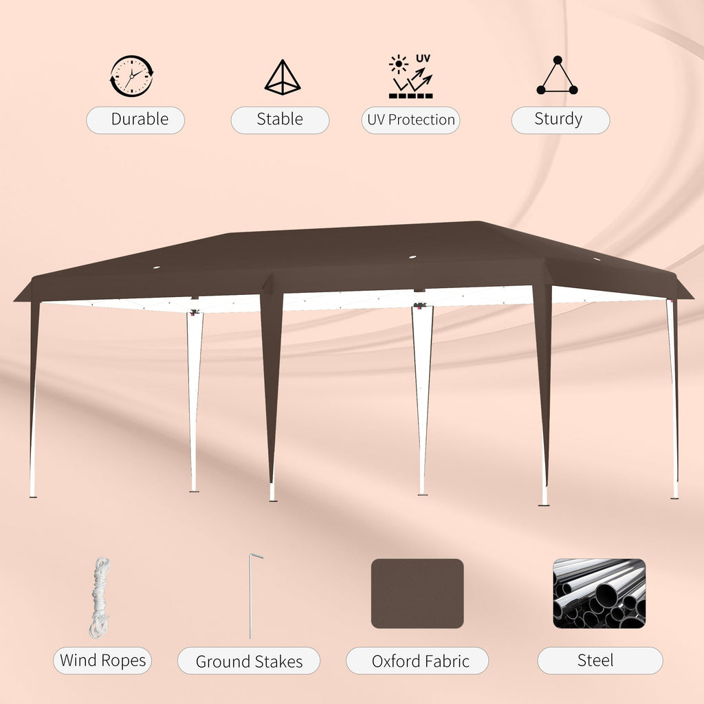 Auvent pop-up robuste Outsunny avec cadre robuste, toit anti-UV et sac de transport pour terrasse, jardin, plage et arrière-cour