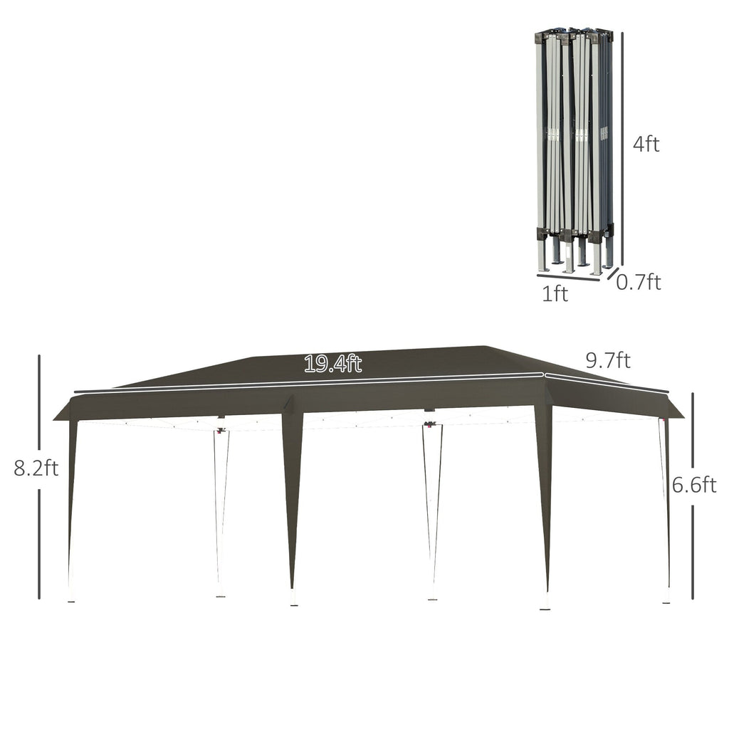 Auvent pop-up robuste Outsunny avec cadre robuste, toit anti-UV et sac de transport pour terrasse, jardin, plage et arrière-cour