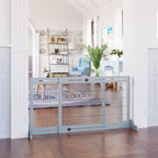 Portillon extra large et autoportant PawHut 72 pour animaux de compagnie, longueur réglable, pour maison, entrée, couloir, gris