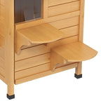 Maison pour chat d'extérieur PawHut en bois de sapin à deux étages, abri pour chats sauvages en bois avec toit en asphalte ouvrable pour intérieur/extérieur, blanc/gris