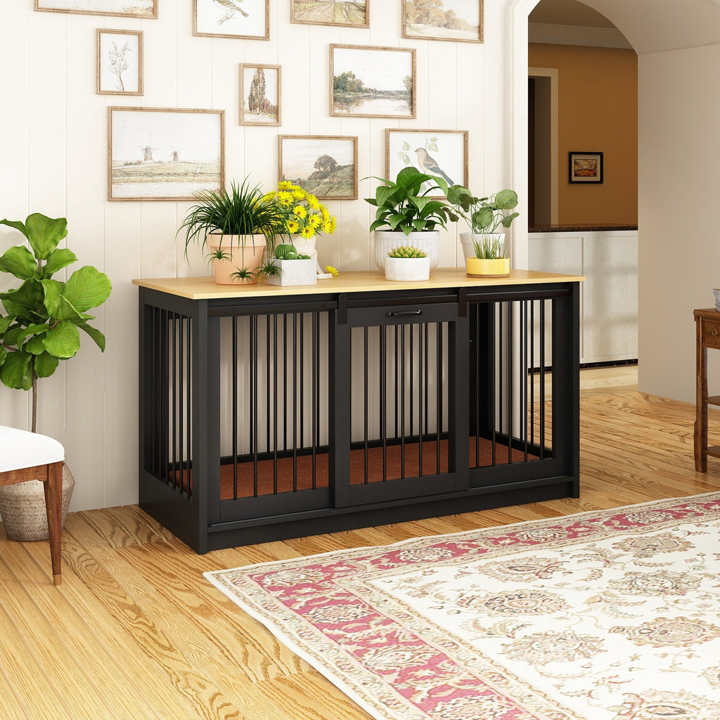 Cage pour chien élégante et robuste avec renfort en tube de fer