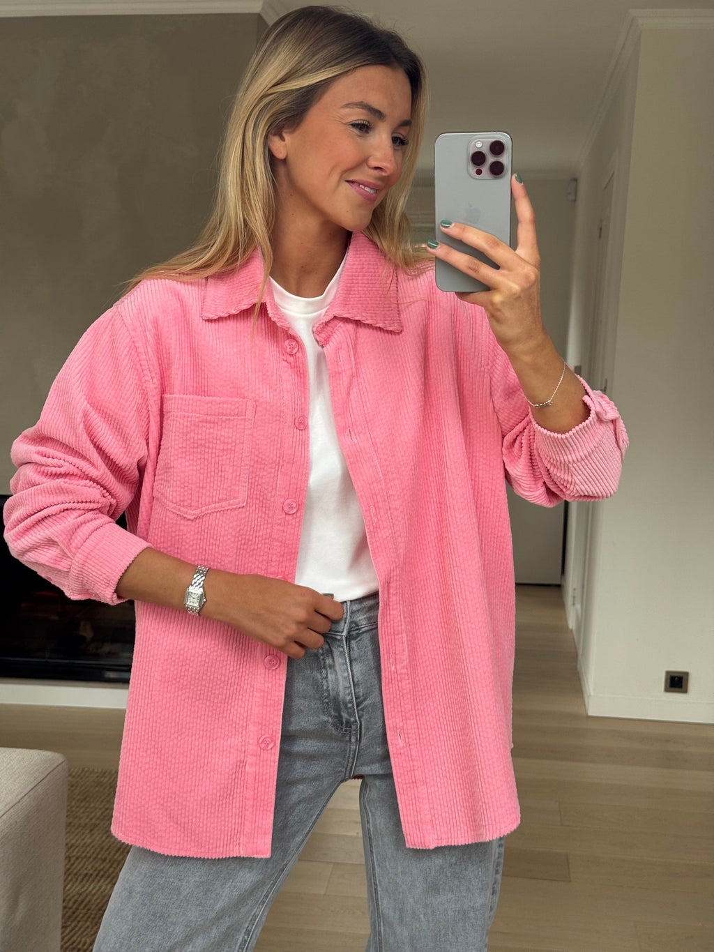 Surchemise rose Aurelie