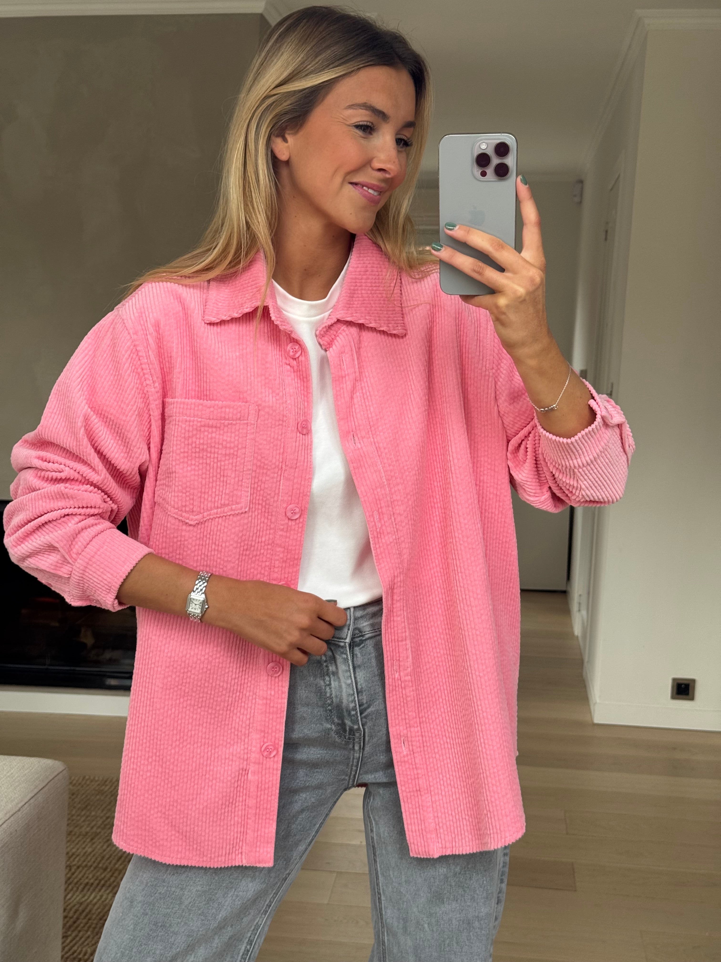 Surchemise rose Aurelie