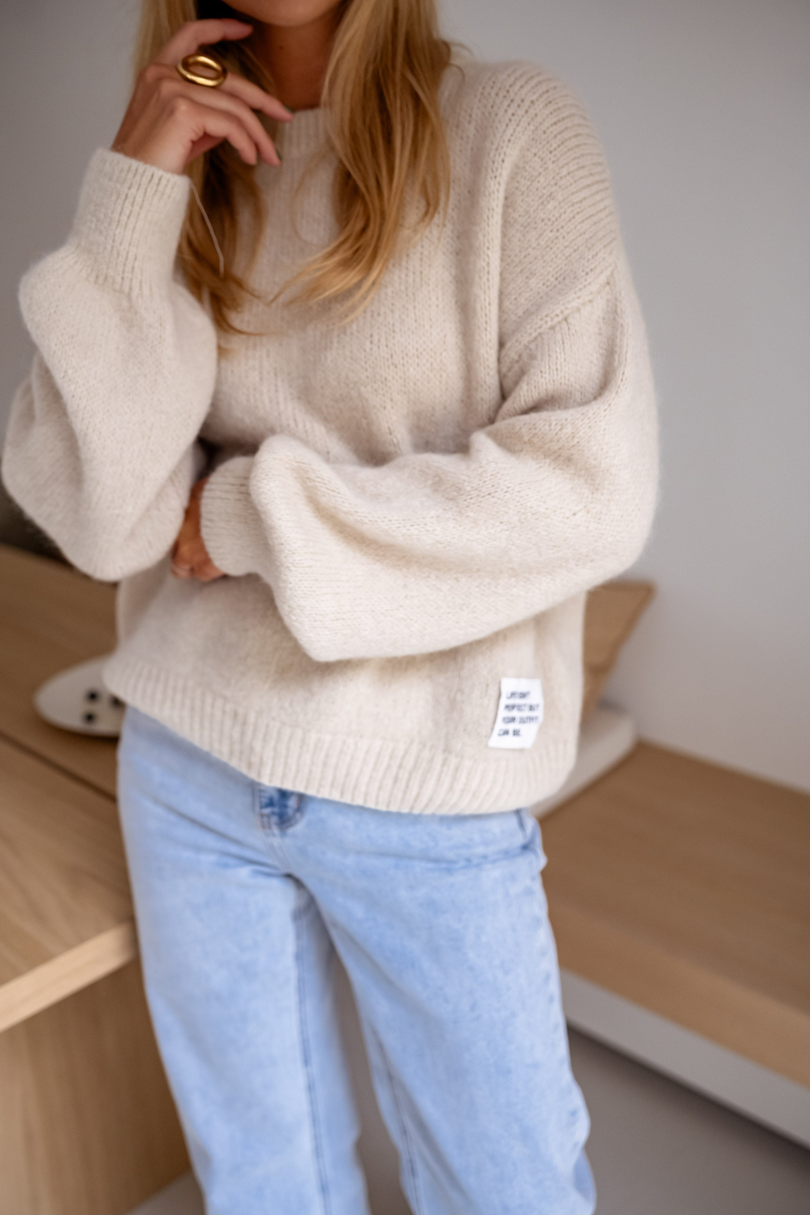 Pull beige Life