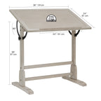 Table à dessin vintage en bois de 36 pouces avec plateau réglable en angle pour le dessin