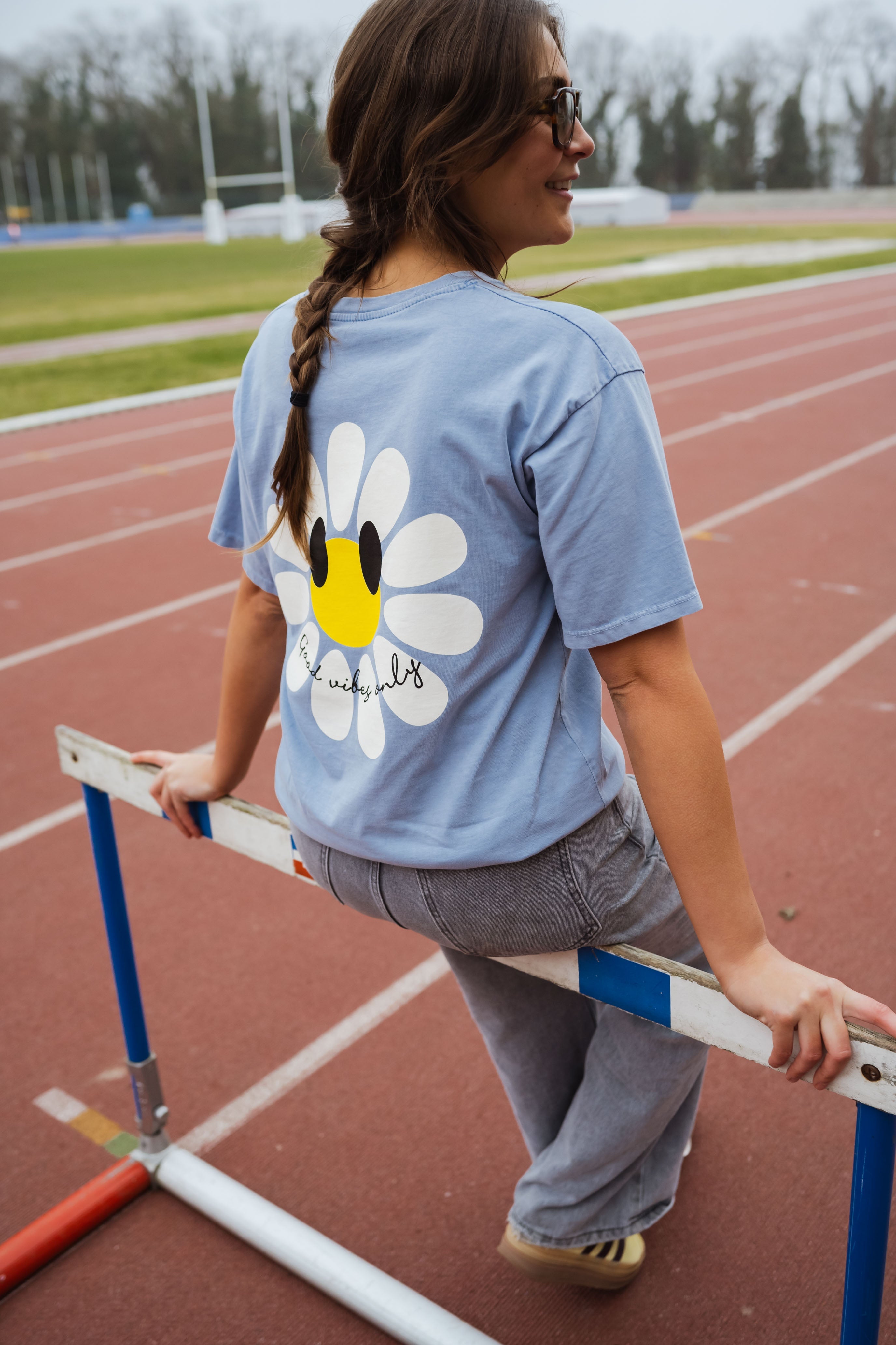 T-shirt Marguerite bleu ciel